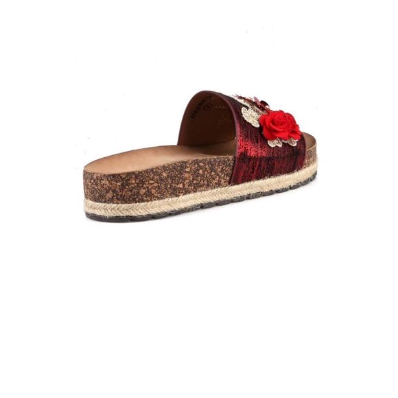 Nature Breeze Flower Espadrille Slide Sandals in Red Size 10 Summer - Picture 2 of 11